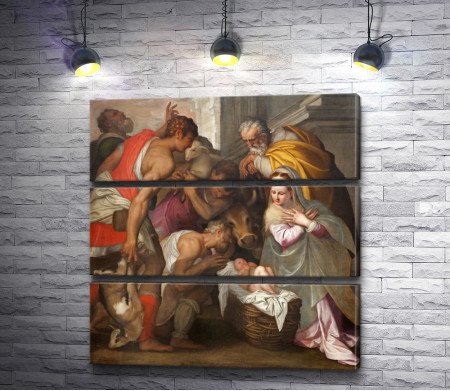 Рождение Иисуса,  фреска в церкви Сан-Бернардино в Италии