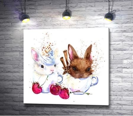 Два кролика с вишнями и корицей