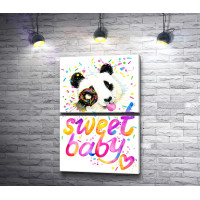 Панда и текст "Sweet baby"