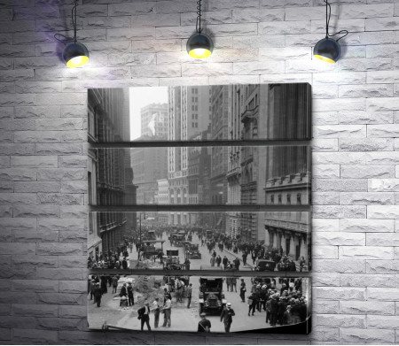 Америка в начале 20 века, Нью-Йорк. Черно-белое фото 