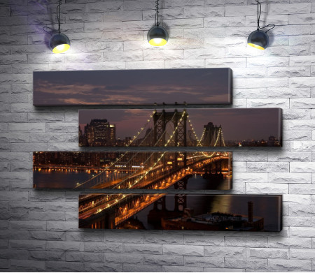 Бруклинский мост в ночном Нью-Йорке