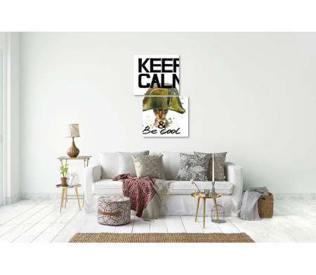 Постер "Keep Calm & be cool" с собакой в шапке Наполеона