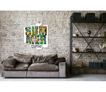 Постер "Summer time" в траве и бабочках 