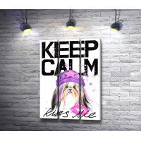 Постер "Keep Calm & kiss me" с изображением йоркширского терьера