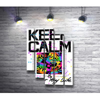 Мотивационный постер "Keep Calm & colour life" с отпечатками ладошек