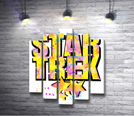 Плакат с текстом "STAR TREK" со звездами