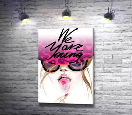 Постер "We are young" с девушкой и леденцом