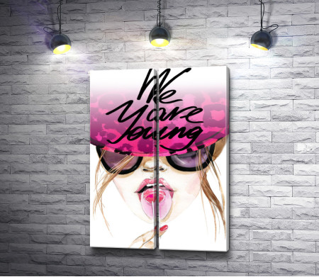 Постер "We are young" с девушкой и леденцом