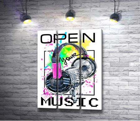 Наушники и микрофон: "Open your music"