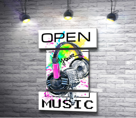 Наушники и микрофон: "Open your music"