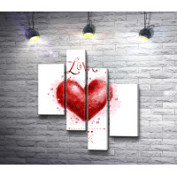 Красное сердце любви 