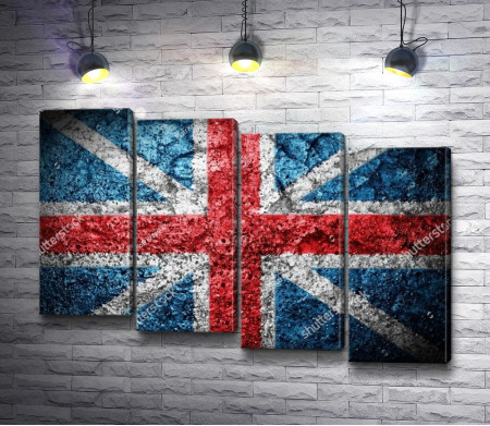 Флаг Англии нарисован на металлической поверхности