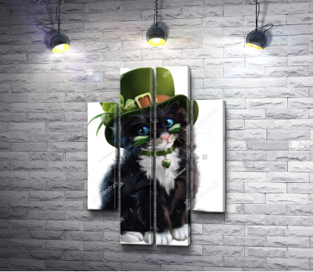 Черный кот в ирландской шляпе