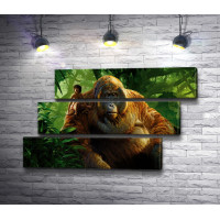 Маугли и король обезьян, кадр из фильма "Книга Джунглей"