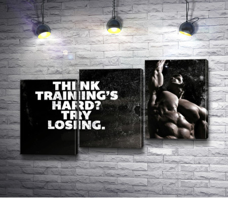 Бодибилдинг. Мотивационный плакат в черно-белой гамме