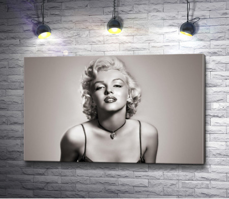 Черно-белый снимок знаменитой блондинки Мэрилин Монро