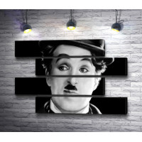 Великий немой Чарли Чаплин.Черно-белый снимок