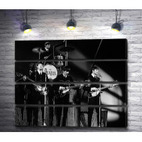 Черно-белый кадр с концерта Битлз