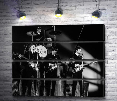 Черно-белый кадр с концерта Битлз