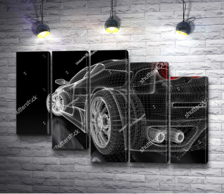 Черный спортивный автомобиль в векторном изображении