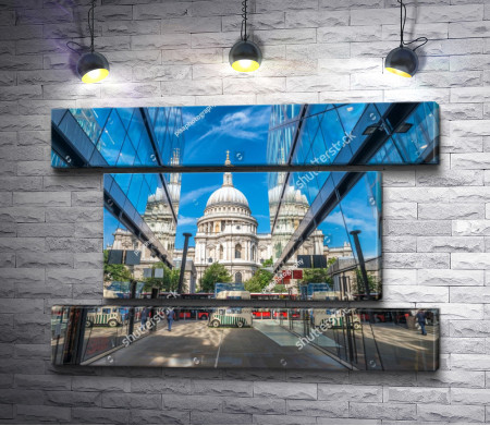 Собор Святого Павла с отражением в стеклянных фасадах, Лондон