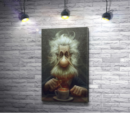 Альберт Эйнштейн пьет чай