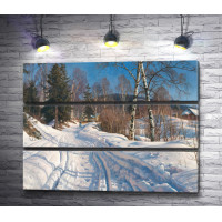 Петер Морк Монстед "Sunlit winter landscape" 