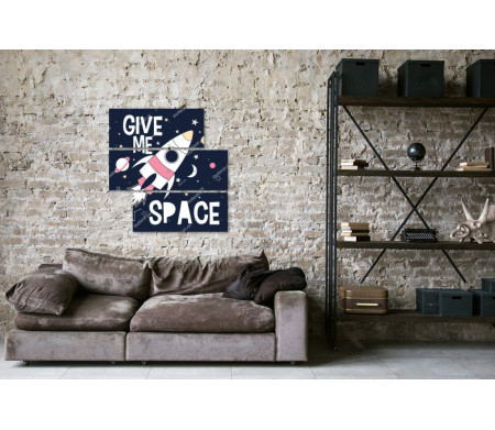 Постер "Give me Space" c ракетой 