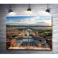 Панорамный вид с Собора Святого Петра на Рим, Италия 