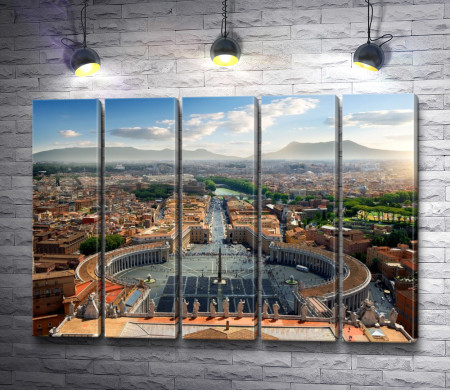 Панорамный вид с Собора Святого Петра на Рим, Италия 