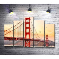 Мост Золотые ворота во время заката, Сан-Франциско, Калифорния