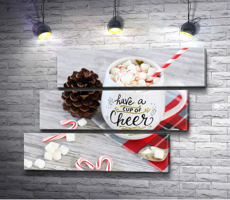 Какао с маршмеллоу и рождественский декор 