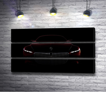 Автомобиль Mercedes Maybach Vision на черном фоне