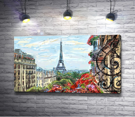Вид на Эйфелеву башню, Париж