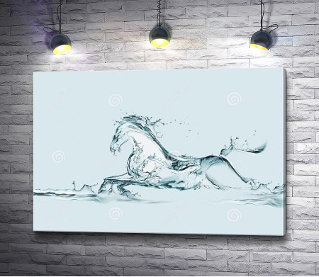 Силуэт лошади из воды