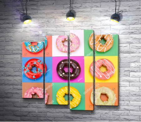 Разноцветные пончики