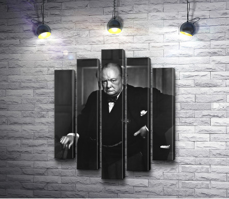 Уинстон Черчилль, черно-белый портрет