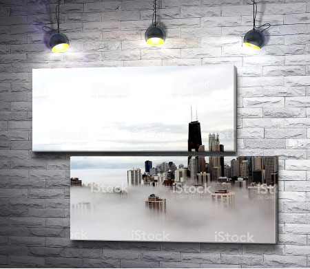 Небоскребы Чикаго в тумане 