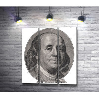 Бенджамин Франклин на 100 долларовой купюре