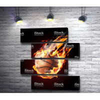 Баскетбольный мяч в огне 