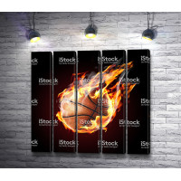 Баскетбольный мяч в огне 