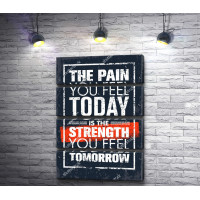Мотивационный постер "Боль сегодня - сила завтра"