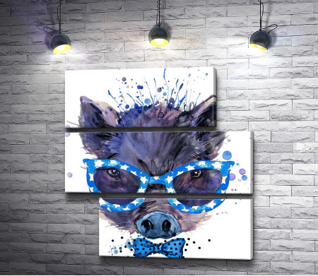 Свинка в синих очках 