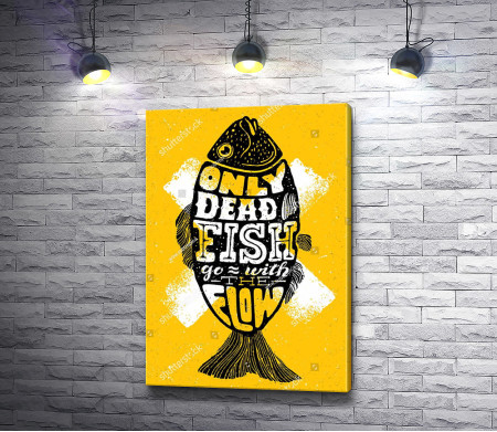 Мотивационный плакат "Dead Fish"