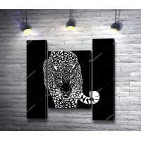 Черно-белый пятнистый леопард