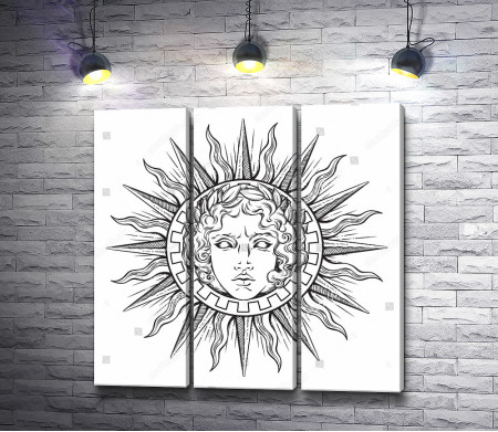 Солнце с лицом бога Аполлона