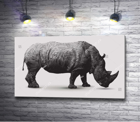 Текстурный носорог из полигонов 