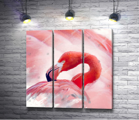 Нежно-розовый фламинго 