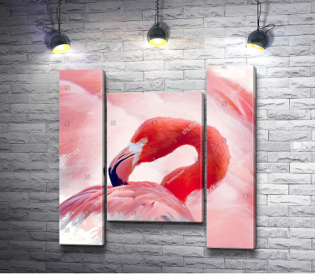Нежно-розовый фламинго 