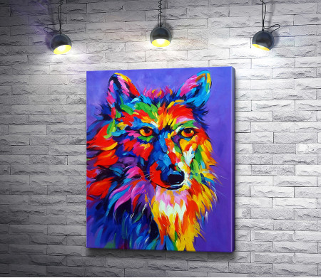 Волк в радужном окрасе 